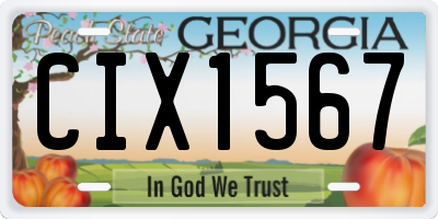GA license plate CIX1567