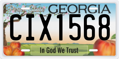GA license plate CIX1568