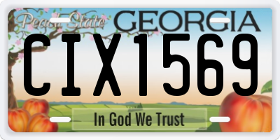 GA license plate CIX1569