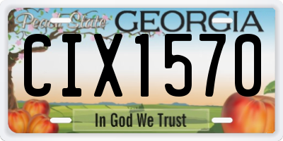 GA license plate CIX1570
