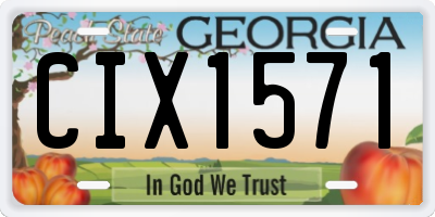GA license plate CIX1571