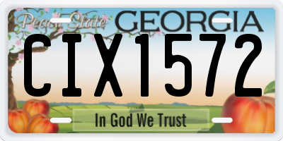 GA license plate CIX1572