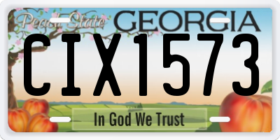 GA license plate CIX1573