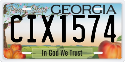 GA license plate CIX1574
