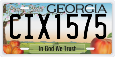 GA license plate CIX1575