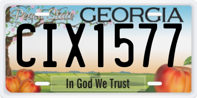 GA license plate CIX1577