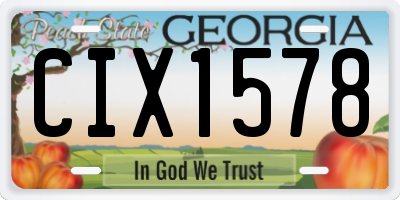 GA license plate CIX1578