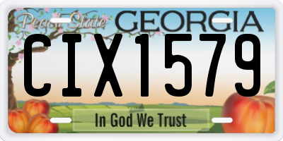 GA license plate CIX1579
