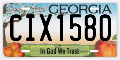 GA license plate CIX1580