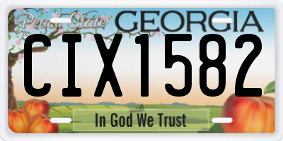 GA license plate CIX1582