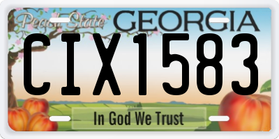 GA license plate CIX1583