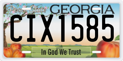 GA license plate CIX1585