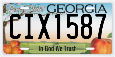 GA license plate CIX1587