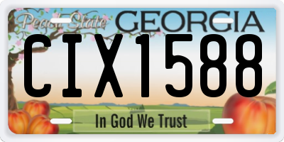 GA license plate CIX1588