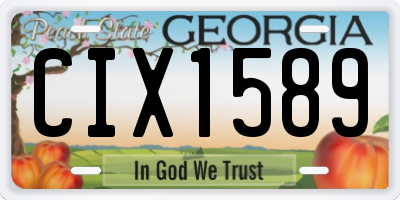 GA license plate CIX1589