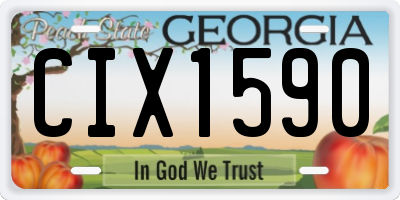 GA license plate CIX1590