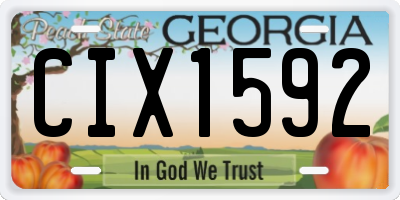 GA license plate CIX1592