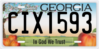 GA license plate CIX1593