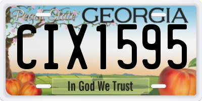 GA license plate CIX1595