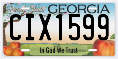 GA license plate CIX1599