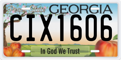 GA license plate CIX1606