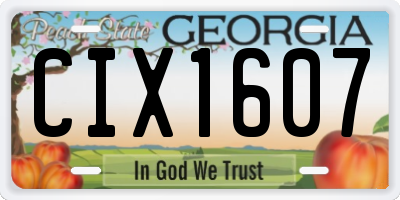 GA license plate CIX1607