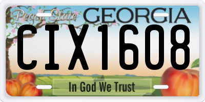 GA license plate CIX1608