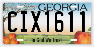 GA license plate CIX1611