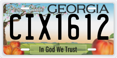 GA license plate CIX1612