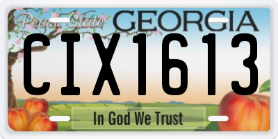 GA license plate CIX1613