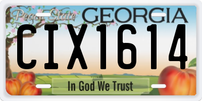 GA license plate CIX1614