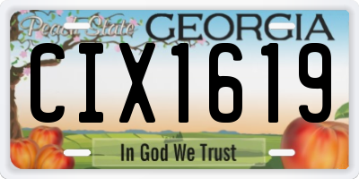 GA license plate CIX1619