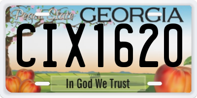 GA license plate CIX1620