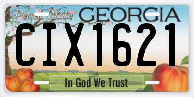 GA license plate CIX1621