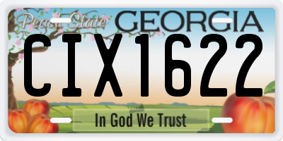 GA license plate CIX1622