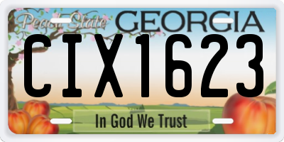 GA license plate CIX1623