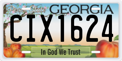 GA license plate CIX1624
