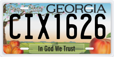 GA license plate CIX1626
