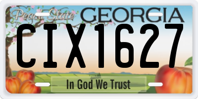 GA license plate CIX1627