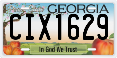 GA license plate CIX1629