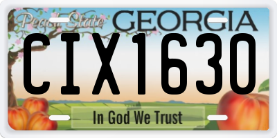 GA license plate CIX1630