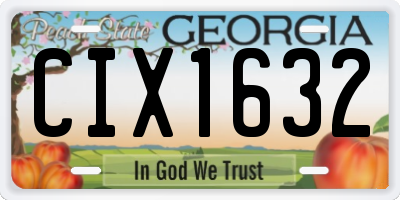 GA license plate CIX1632