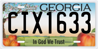 GA license plate CIX1633