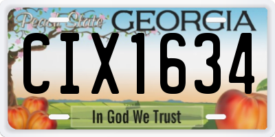 GA license plate CIX1634