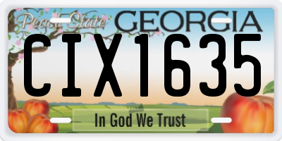 GA license plate CIX1635