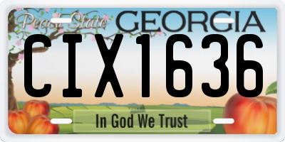 GA license plate CIX1636