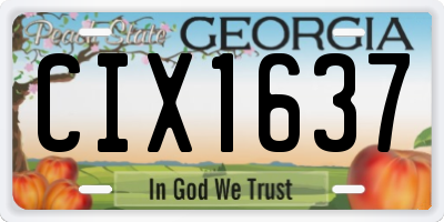 GA license plate CIX1637