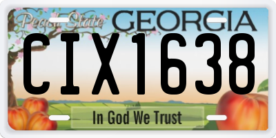 GA license plate CIX1638