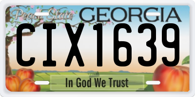 GA license plate CIX1639