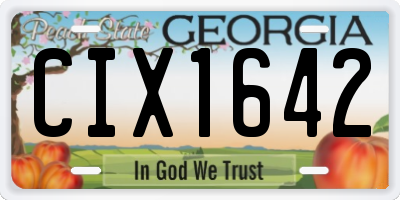 GA license plate CIX1642
